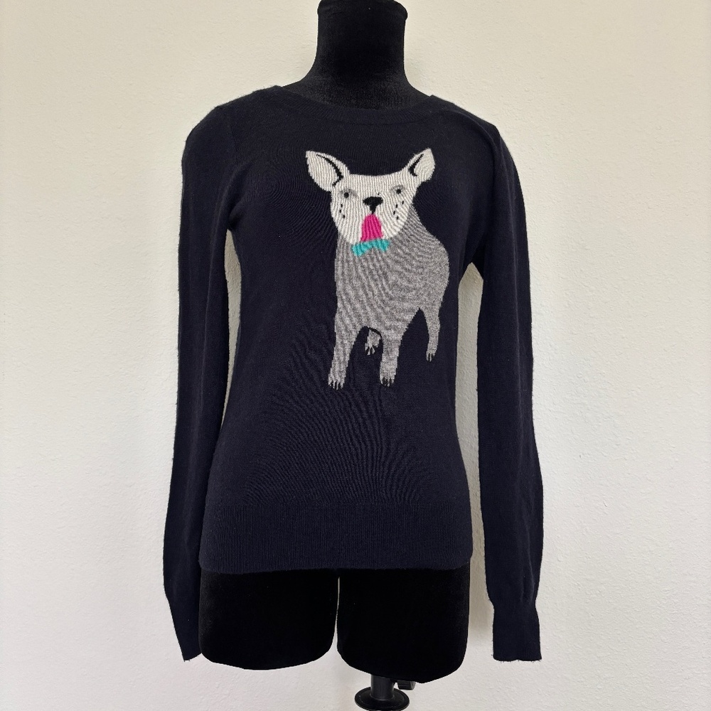 J. Crew Navy French Bulldog Frenchie Sweater